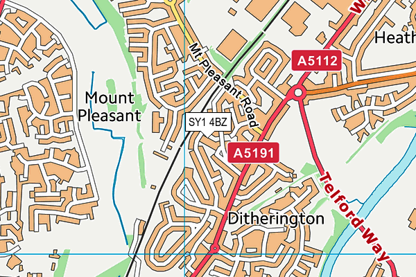 SY1 4BZ map - OS VectorMap District (Ordnance Survey) SY1 4BZ map - OS VectorMap District (Ordnance Survey)