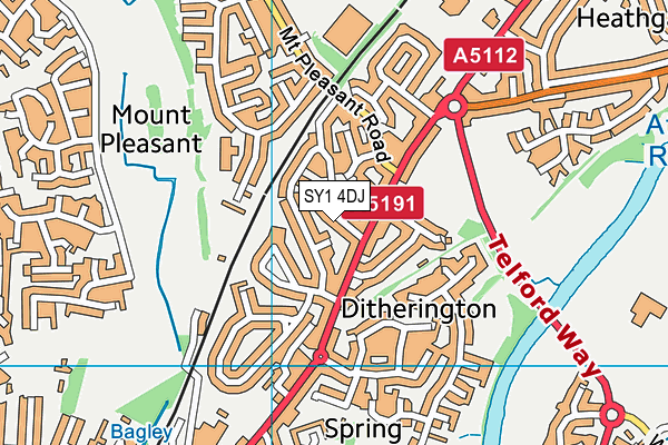 SY1 4DJ map - OS VectorMap District (Ordnance Survey) SY1 4DJ map - OS VectorMap District (Ordnance Survey)