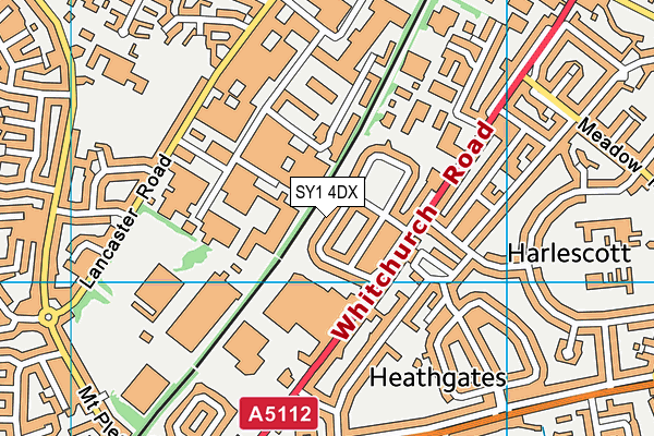 SY1 4DX map - OS VectorMap District (Ordnance Survey) SY1 4DX map - OS VectorMap District (Ordnance Survey)
