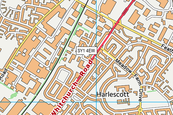 SY1 4EW map - OS VectorMap District (Ordnance Survey) SY1 4EW map - OS VectorMap District (Ordnance Survey)