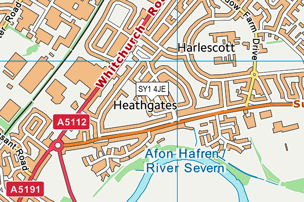 SY1 4JE map - OS VectorMap District (Ordnance Survey) SY1 4JE map - OS VectorMap District (Ordnance Survey)