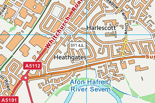 SY1 4JL map - OS VectorMap District (Ordnance Survey) SY1 4JL map - OS VectorMap District (Ordnance Survey)