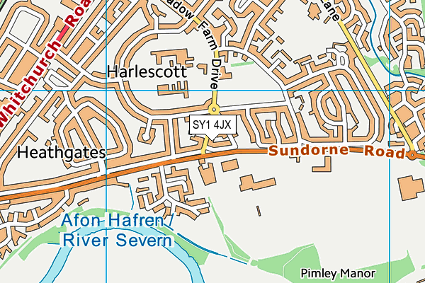 SY1 4JX map - OS VectorMap District (Ordnance Survey) SY1 4JX map - OS VectorMap District (Ordnance Survey)