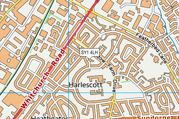 SY1 4LH map - OS VectorMap District (Ordnance Survey) SY1 4LH map - OS VectorMap District (Ordnance Survey)