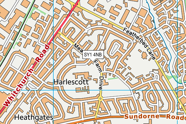 SY1 4NB map - OS VectorMap District (Ordnance Survey) SY1 4NB map - OS VectorMap District (Ordnance Survey)