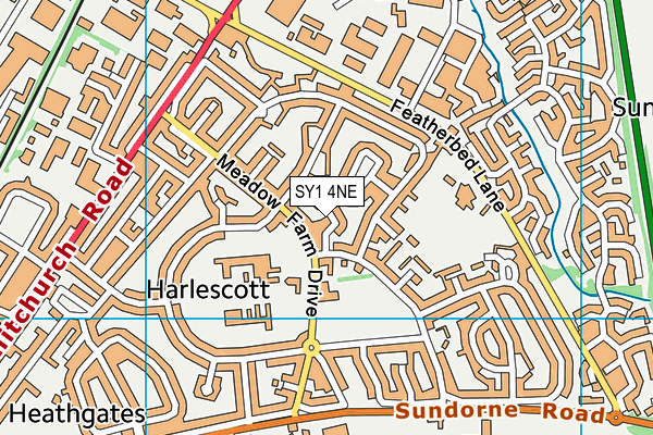 SY1 4NE map - OS VectorMap District (Ordnance Survey) SY1 4NE map - OS VectorMap District (Ordnance Survey)