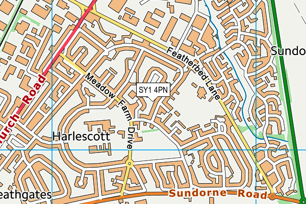 SY1 4PN map - OS VectorMap District (Ordnance Survey) SY1 4PN map - OS VectorMap District (Ordnance Survey)