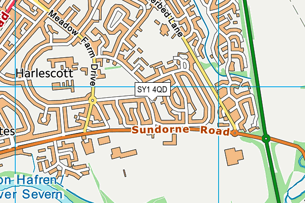 SY1 4QD map - OS VectorMap District (Ordnance Survey) SY1 4QD map - OS VectorMap District (Ordnance Survey)