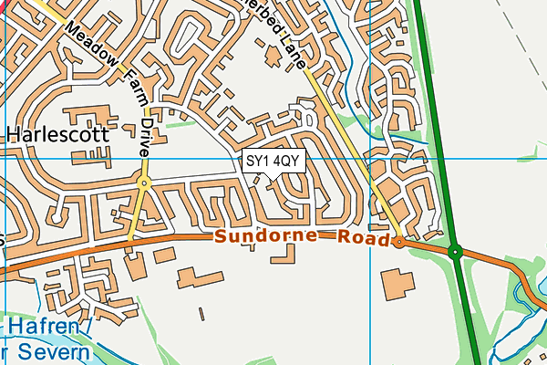 SY1 4QY map - OS VectorMap District (Ordnance Survey)