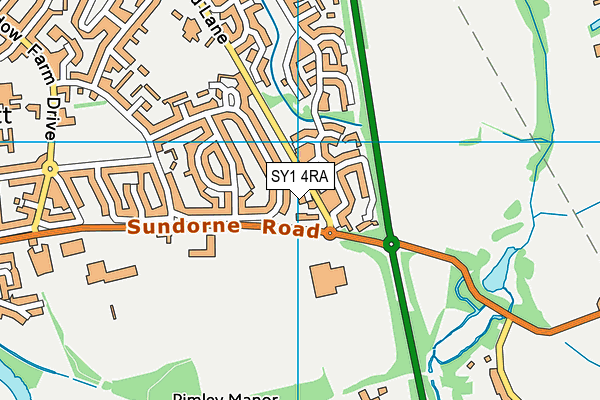 SY1 4RA map - OS VectorMap District (Ordnance Survey) SY1 4RA map - OS VectorMap District (Ordnance Survey)