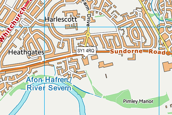 SY1 4RQ map - OS VectorMap District (Ordnance Survey) SY1 4RQ map - OS VectorMap District (Ordnance Survey)
