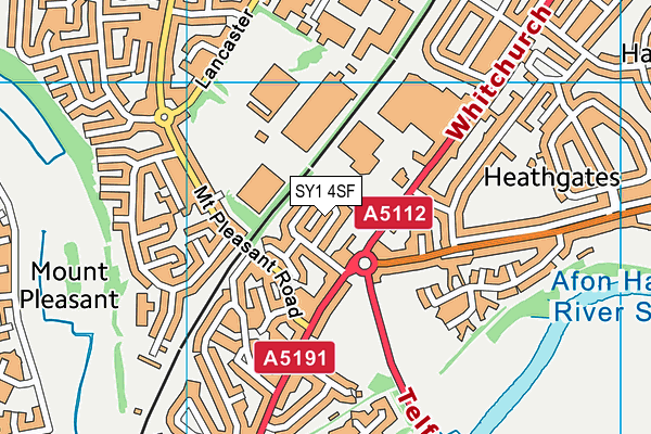 SY1 4SF map - OS VectorMap District (Ordnance Survey) SY1 4SF map - OS VectorMap District (Ordnance Survey)