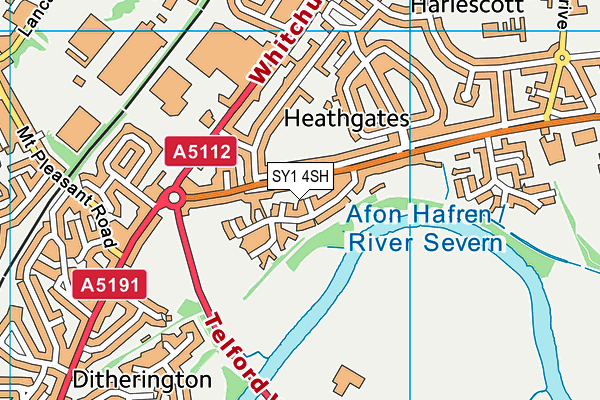 SY1 4SH map - OS VectorMap District (Ordnance Survey) SY1 4SH map - OS VectorMap District (Ordnance Survey)