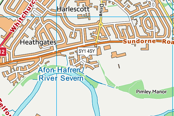 SY1 4SY map - OS VectorMap District (Ordnance Survey) SY1 4SY map - OS VectorMap District (Ordnance Survey)
