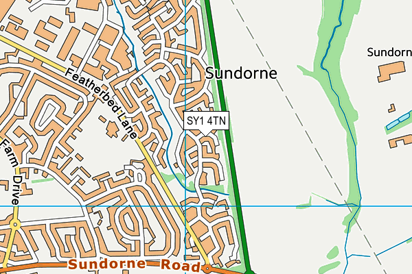 SY1 4TN map - OS VectorMap District (Ordnance Survey) SY1 4TN map - OS VectorMap District (Ordnance Survey)