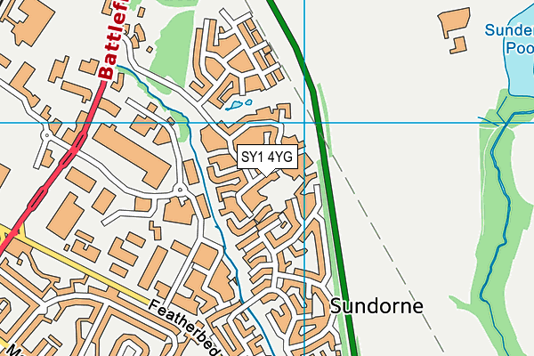 SY1 4YG map - OS VectorMap District (Ordnance Survey) SY1 4YG map - OS VectorMap District (Ordnance Survey)