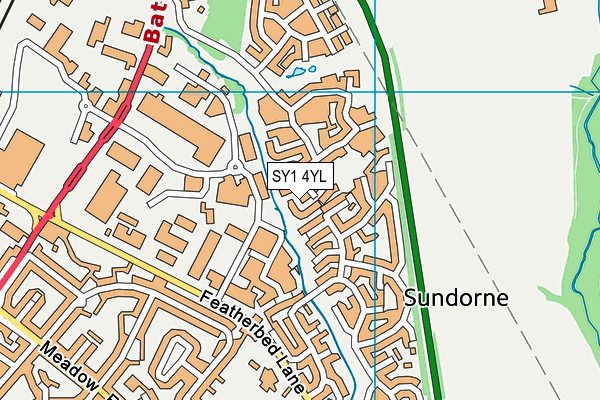 SY1 4YL map - OS VectorMap District (Ordnance Survey) SY1 4YL map - OS VectorMap District (Ordnance Survey)