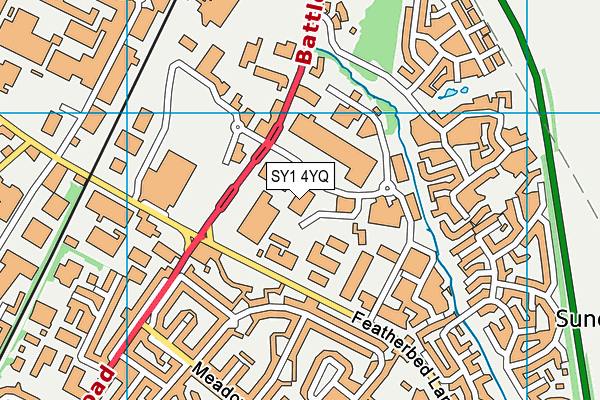 SY1 4YQ map - OS VectorMap District (Ordnance Survey) SY1 4YQ map - OS VectorMap District (Ordnance Survey)