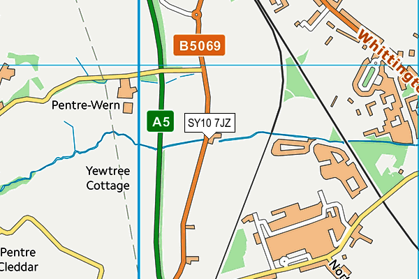 SY10 7JZ map - OS VectorMap District (Ordnance Survey) SY10 7JZ map - OS VectorMap District (Ordnance Survey)
