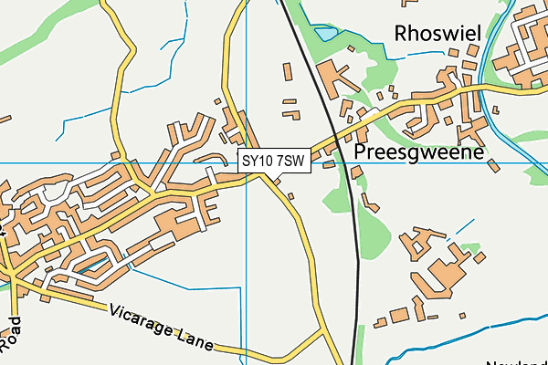 SY10 7SW map - OS VectorMap District (Ordnance Survey) SY10 7SW map - OS VectorMap District (Ordnance Survey)