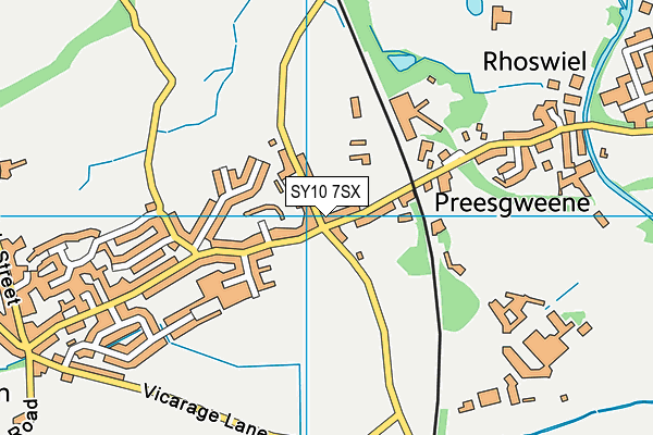 SY10 7SX map - OS VectorMap District (Ordnance Survey) SY10 7SX map - OS VectorMap District (Ordnance Survey)