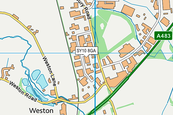 SY10 8GA map - OS VectorMap District (Ordnance Survey) SY10 8GA map - OS VectorMap District (Ordnance Survey)