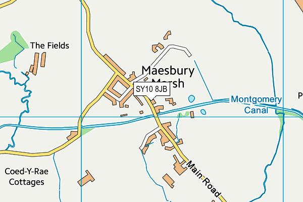 SY10 8JB map - OS VectorMap District (Ordnance Survey) SY10 8JB map - OS VectorMap District (Ordnance Survey)