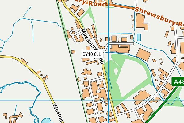 SY10 8JL map - OS VectorMap District (Ordnance Survey) SY10 8JL map - OS VectorMap District (Ordnance Survey)