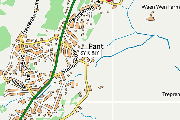 SY10 8JY map - OS VectorMap District (Ordnance Survey) SY10 8JY map - OS VectorMap District (Ordnance Survey)