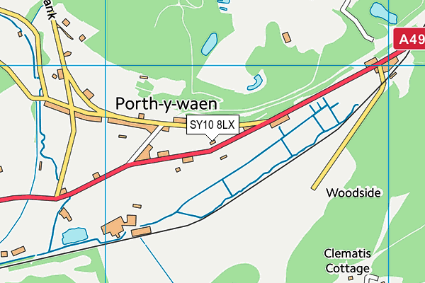 SY10 8LX map - OS VectorMap District (Ordnance Survey) SY10 8LX map - OS VectorMap District (Ordnance Survey)