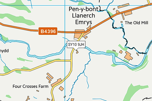 SY10 9JH map - OS VectorMap District (Ordnance Survey) SY10 9JH map - OS VectorMap District (Ordnance Survey)