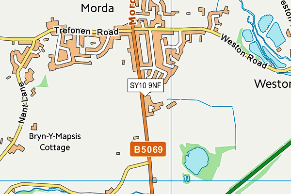 SY10 9NF map - OS VectorMap District (Ordnance Survey) SY10 9NF map - OS VectorMap District (Ordnance Survey)