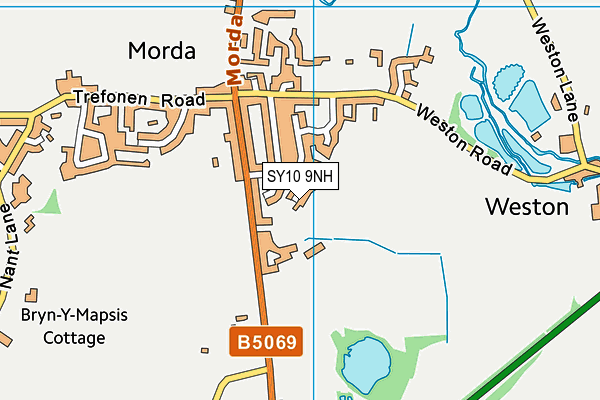 SY10 9NH map - OS VectorMap District (Ordnance Survey) SY10 9NH map - OS VectorMap District (Ordnance Survey)