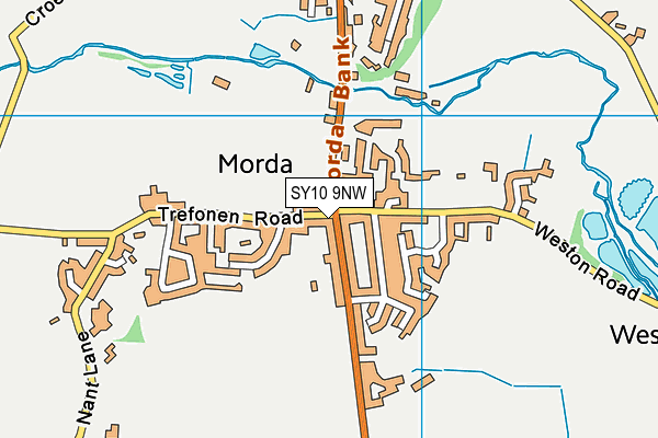 SY10 9NW map - OS VectorMap District (Ordnance Survey) SY10 9NW map - OS VectorMap District (Ordnance Survey)