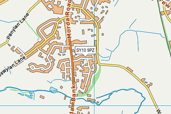 SY10 9PZ map - OS VectorMap District (Ordnance Survey) SY10 9PZ map - OS VectorMap District (Ordnance Survey)