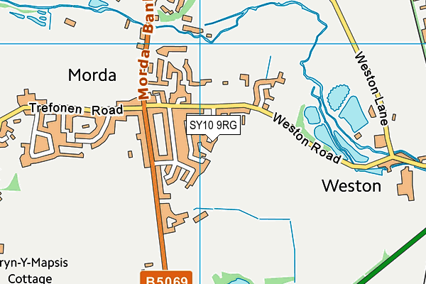SY10 9RG map - OS VectorMap District (Ordnance Survey) SY10 9RG map - OS VectorMap District (Ordnance Survey)