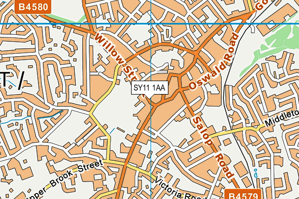 SY11 1AA map - OS VectorMap District (Ordnance Survey) SY11 1AA map - OS VectorMap District (Ordnance Survey)