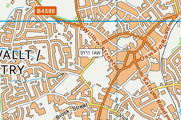SY11 1AW map - OS VectorMap District (Ordnance Survey) SY11 1AW map - OS VectorMap District (Ordnance Survey)