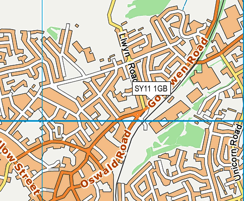 SY11 1GB map - OS VectorMap District (Ordnance Survey)