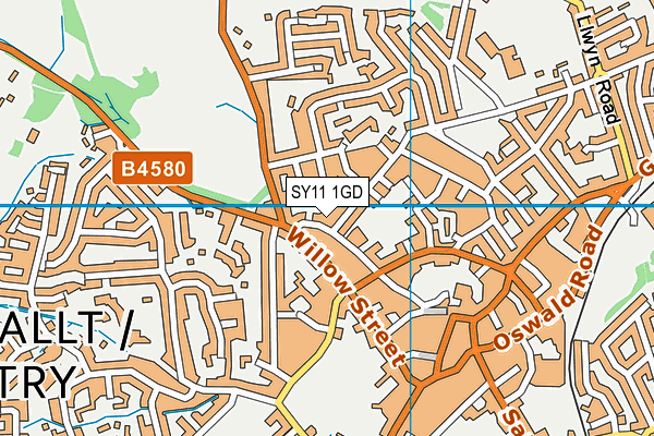 SY11 1GD map - OS VectorMap District (Ordnance Survey) SY11 1GD map - OS VectorMap District (Ordnance Survey)