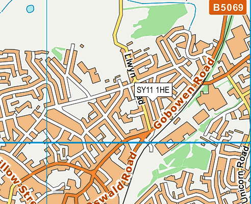 SY11 1HE map - OS VectorMap District (Ordnance Survey)