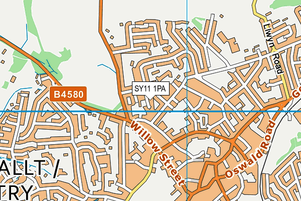 SY11 1PA map - OS VectorMap District (Ordnance Survey) SY11 1PA map - OS VectorMap District (Ordnance Survey)