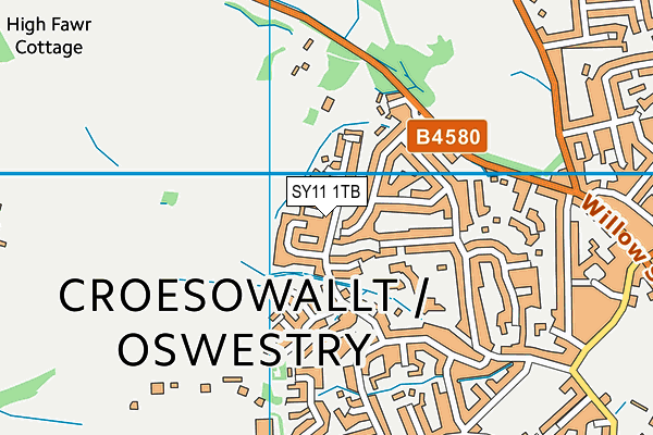 SY11 1TB map - OS VectorMap District (Ordnance Survey)