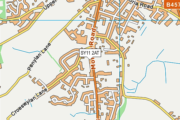 SY11 2AT map - OS VectorMap District (Ordnance Survey) SY11 2AT map - OS VectorMap District (Ordnance Survey)