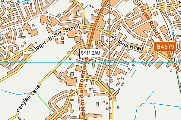 SY11 2AU map - OS VectorMap District (Ordnance Survey) SY11 2AU map - OS VectorMap District (Ordnance Survey)