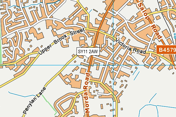 SY11 2AW map - OS VectorMap District (Ordnance Survey) SY11 2AW map - OS VectorMap District (Ordnance Survey)