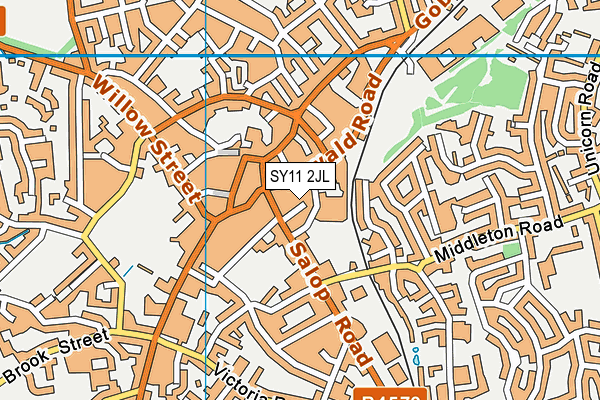 SY11 2JL map - OS VectorMap District (Ordnance Survey) SY11 2JL map - OS VectorMap District (Ordnance Survey)