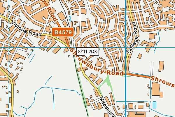 SY11 2QX map - OS VectorMap District (Ordnance Survey) SY11 2QX map - OS VectorMap District (Ordnance Survey)