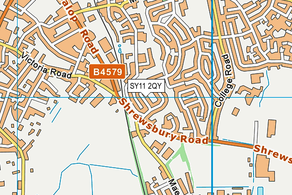 SY11 2QY map - OS VectorMap District (Ordnance Survey) SY11 2QY map - OS VectorMap District (Ordnance Survey)