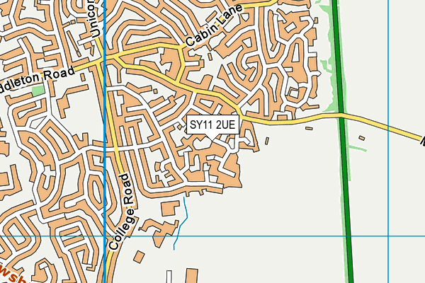 SY11 2UE map - OS VectorMap District (Ordnance Survey) SY11 2UE map - OS VectorMap District (Ordnance Survey)
